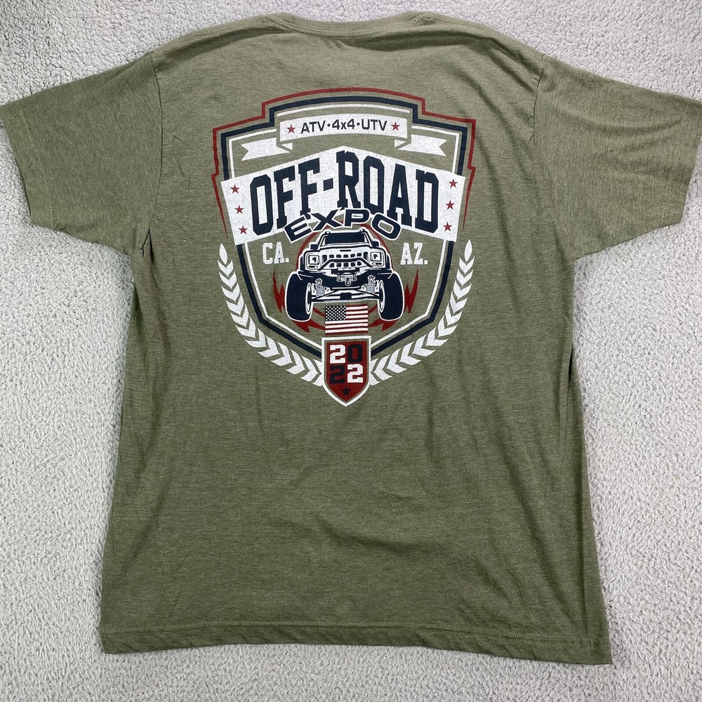 Offroad Expo Shirt Mens Extra Large Green‎ CA AZ Made In USA 100% Cotton